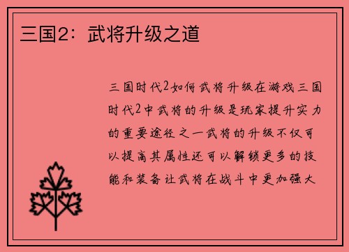 三国2:武将升级之道